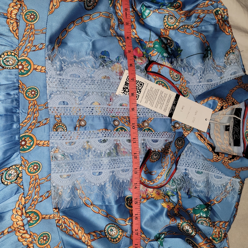 Dalia Macphee Floral Long Sleeve Dress - Blue - Picture 4 of 16